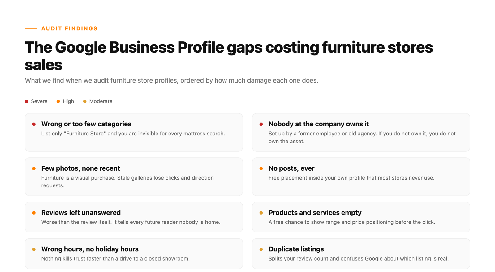 The Google Business Profile gaps costing furniture stores sales